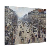 16948028070057529444_2048.jpeg The Boulevard Montmartre, Morning, Cloudy Weather - Camille Pissarro (1897) - Impressionist Canvas Print