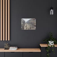 5165438824871894632_2048.jpeg The Boulevard Montmartre, Morning, Cloudy Weather - Camille Pissarro (1897) - Impressionist Canvas Print
