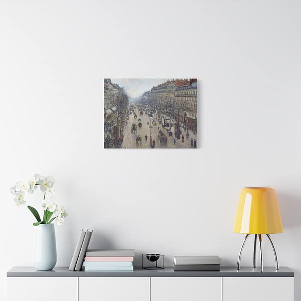 11805564883042290663_2048.jpeg The Boulevard Montmartre, Morning, Cloudy Weather - Camille Pissarro (1897) - Impressionist Canvas Print