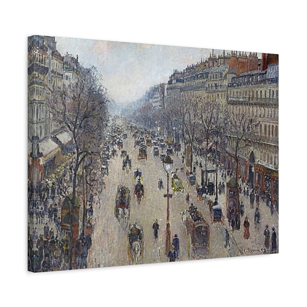 16948028070057529444_2048.jpeg The Boulevard Montmartre, Morning, Cloudy Weather - Camille Pissarro (1897) - Impressionist Canvas Print