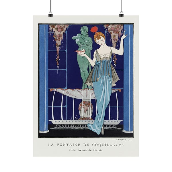 3160211644241288246_2048.jpeg La Fontaine de Coquillages - Robe du soir de Paquin - George Barbier (1914) - Art Deco Poster Print