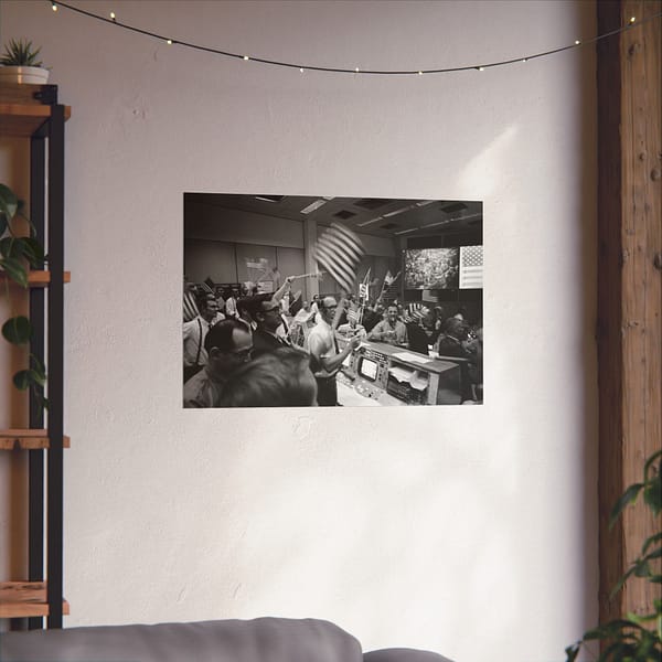 13837133512433422111_2048.jpeg Mission Control Celebrating Conclusion of Apollo 11 Mission - NASA (1969) - Space Age Poster Print