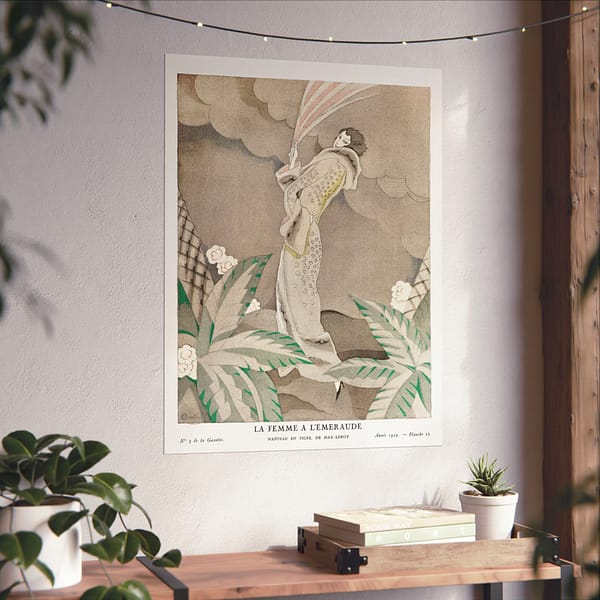 15056559344436336034_2048.jpeg La Femme a l'Émeraude, Manteau en Tigre, de Max-Leroy - Charles Martin (1923) - Art Deco Poster Print