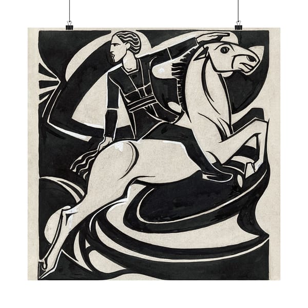 15721309094683509719_2048.jpeg Man on Horseback - Richard Roland Holst (c. 1900) - Art Nouveau Poster Print