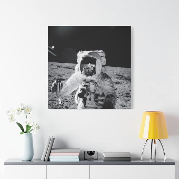 2136284130200498093_2048.jpeg Astronaut Alan Bean on the Moon - Apollo 12 Mission - NASA (1969) - Space Age Canvas Print