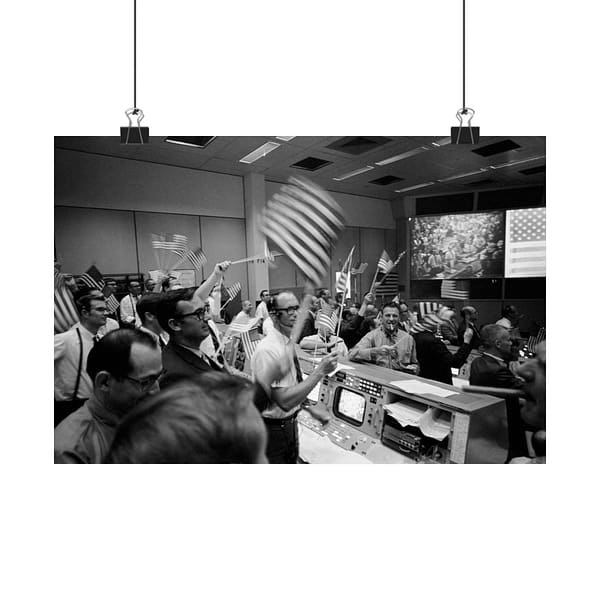 362020710700146486_2048.jpeg Mission Control Celebrating Conclusion of Apollo 11 Mission - NASA (1969) - Space Age Poster Print
