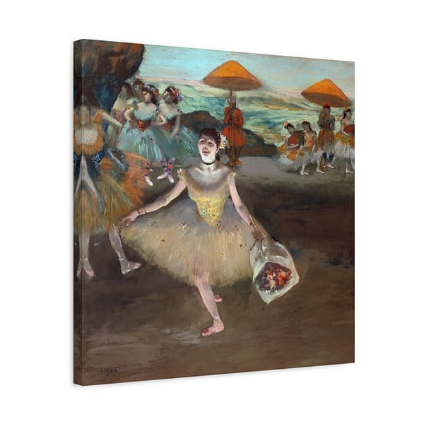 16196546554378065802_2048.jpeg Dancer with Bouquet, Bowing on Stage - Edgar Degas (1878) - Impressionist Canvas Print