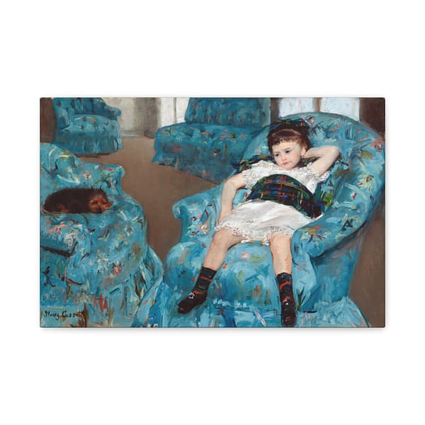 3730362600745277803_2048.jpeg Little Girl in a Blue Armchair - Mary Cassatt (1878) - Impressionist Canvas Print