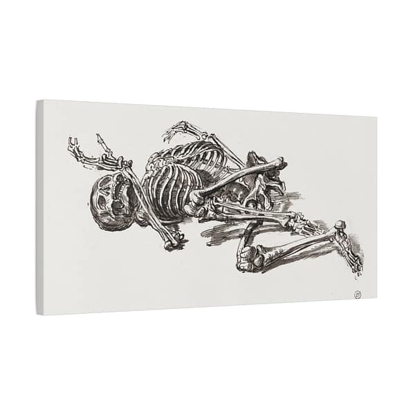 3287000054250167201_2048.jpeg A Human Skeleton - James Ward (c. 1800) - Vintage Art Canvas Print
