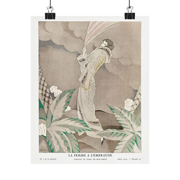 4935912346970596696_2048.jpeg La Femme a l'Émeraude, Manteau en Tigre, de Max-Leroy - Charles Martin (1923) - Art Deco Poster Print