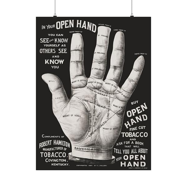 5766021739258804776_2048-2.jpeg In Your Open Hand - Palm Reading Ad - R. J. Killick (1887) - Vintage Art Poster Print