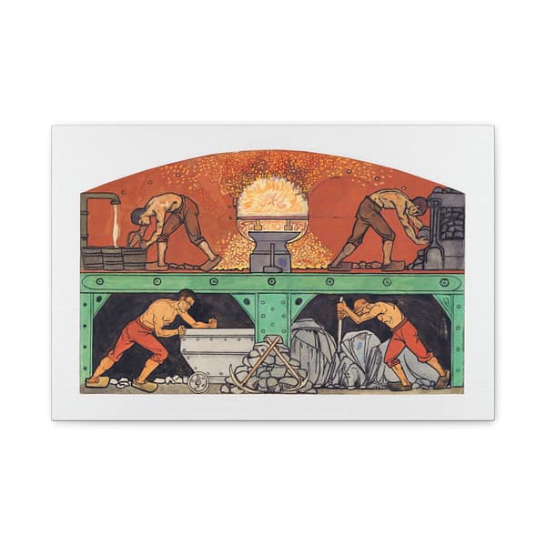 5715410162285445126_2048.jpeg The Industry - Richard Roland Holst (c. 1900-01) - Art Nouveau Canvas Print