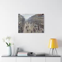 13370204095853644602_2048.jpeg The Boulevard Montmartre, Morning, Cloudy Weather - Camille Pissarro (1897) - Impressionist Canvas Print