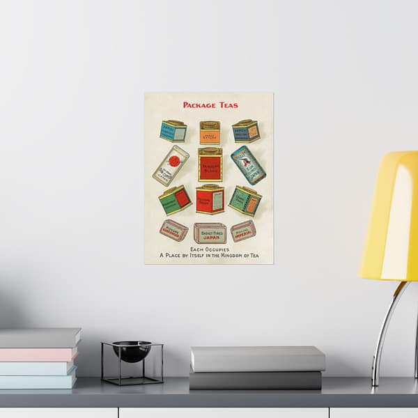 18054601106281495814_2048.jpeg Package Teas - Each occupies a place by itself in the kingdom of tea - Chase & Sanborn (c. 1870–1900) - Vintage Art Poster Print