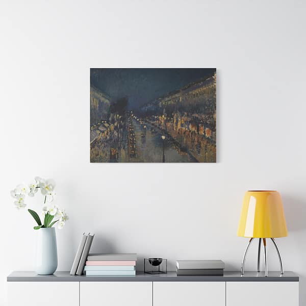 14196994481971369741_2048.jpeg The Boulevard Montmartre at Night - Camille Pissarro (1897) - Impressionist Canvas Print