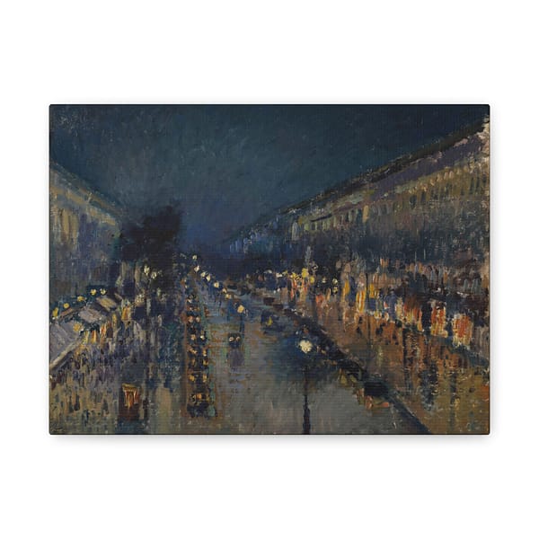 4863083474525049946_2048.jpeg The Boulevard Montmartre at Night - Camille Pissarro (1897) - Impressionist Canvas Print