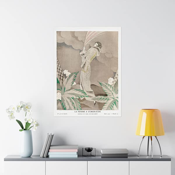 3753019573899952483_2048.jpeg La Femme a l'Émeraude, Manteau en Tigre, de Max-Leroy - Charles Martin (1923) - Art Deco Poster Print