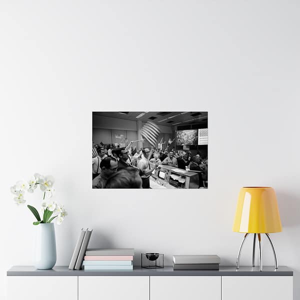 8694901513086070410_2048.jpeg Mission Control Celebrating Conclusion of Apollo 11 Mission - NASA (1969) - Space Age Poster Print