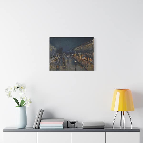 11058048079499545617_2048.jpeg The Boulevard Montmartre at Night - Camille Pissarro (1897) - Impressionist Canvas Print