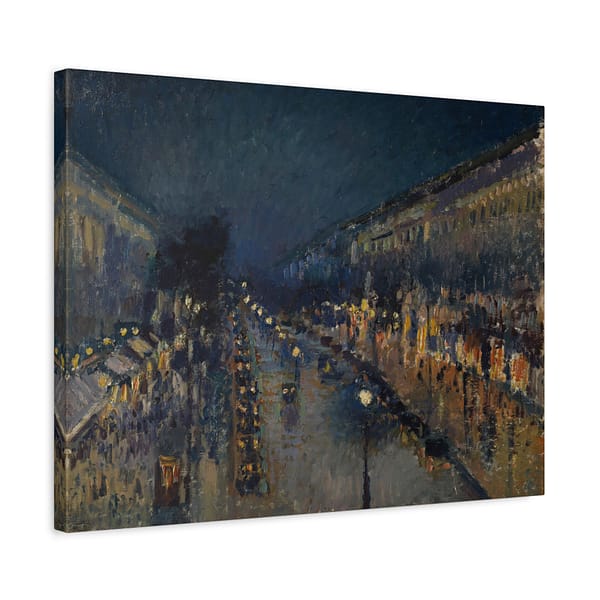 14466515121907196149_2048.jpeg The Boulevard Montmartre at Night - Camille Pissarro (1897) - Impressionist Canvas Print