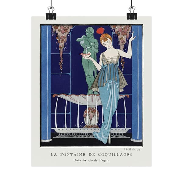 12402459144320829109_2048.jpeg La Fontaine de Coquillages - Robe du soir de Paquin - George Barbier (1914) - Art Deco Poster Print