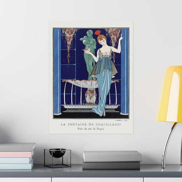 13266101562194238178_2048.jpeg La Fontaine de Coquillages - Robe du soir de Paquin - George Barbier (1914) - Art Deco Poster Print
