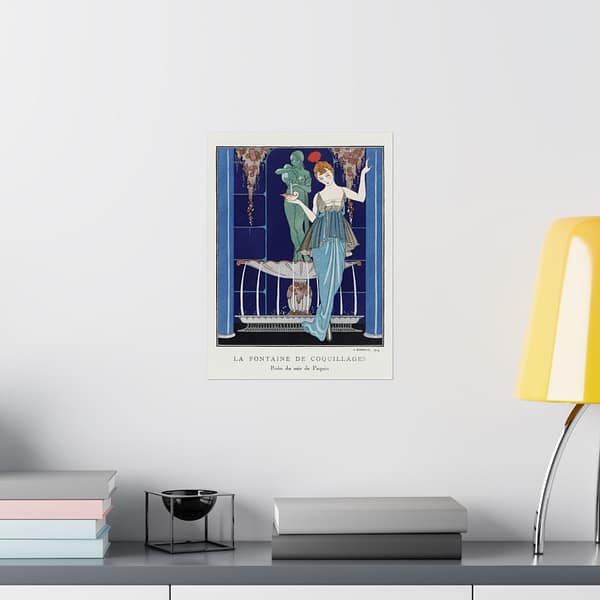 5107768408367106793_2048.jpeg La Fontaine de Coquillages - Robe du soir de Paquin - George Barbier (1914) - Art Deco Poster Print