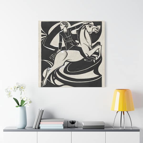 15823407375929798324_2048.jpeg Man on Horseback - Richard Roland Holst (c. 1900) - Art Nouveau Canvas Print