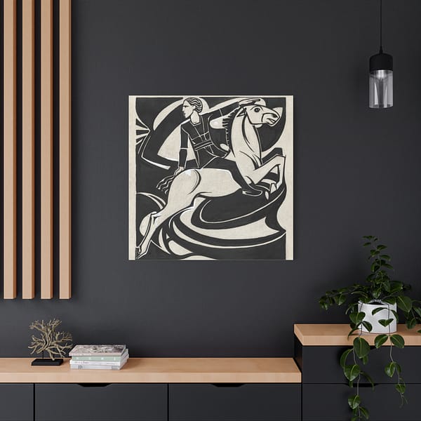 3650039004587159926_2048.jpeg Man on Horseback - Richard Roland Holst (c. 1900) - Art Nouveau Canvas Print