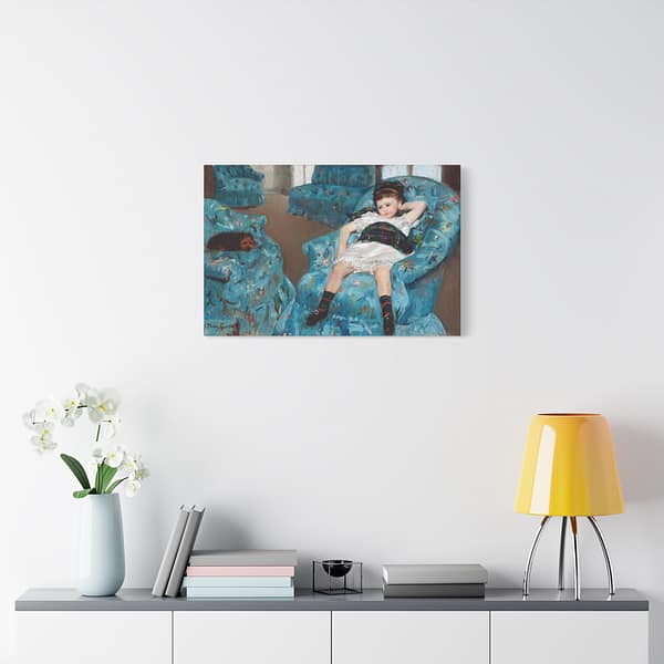 8663301873257466287_2048.jpeg Little Girl in a Blue Armchair - Mary Cassatt (1878) - Impressionist Canvas Print