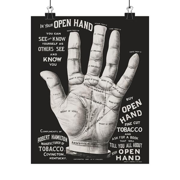 14013518147558062910_2048-2.jpeg In Your Open Hand - Palm Reading Ad - R. J. Killick (1887) - Vintage Art Poster Print