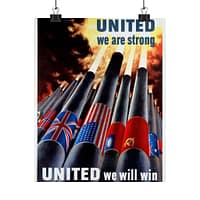 15720901002320204579_2048.jpeg United We Are Strong - United We Will Win - Henry Koerner (1943) - Patriotic WWII Poster Print