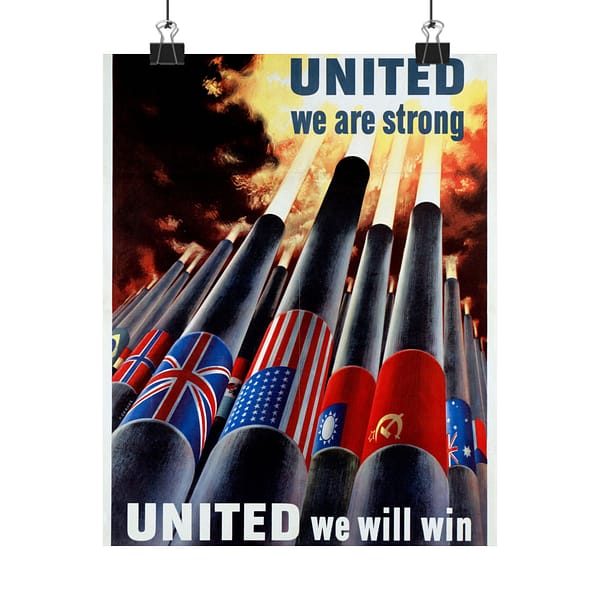 15720901002320204579_2048.jpeg United We Are Strong - United We Will Win - Henry Koerner (1943) - Patriotic WWII Poster Print
