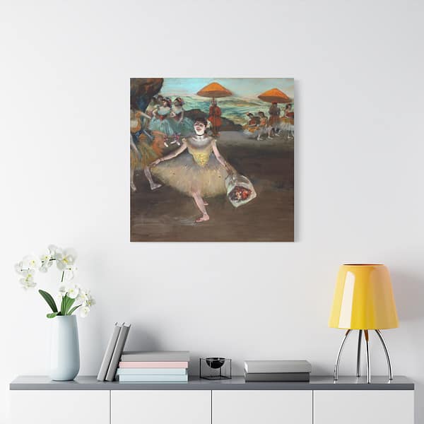 17487452979726193794_2048.jpeg Dancer with Bouquet, Bowing on Stage - Edgar Degas (1878) - Impressionist Canvas Print
