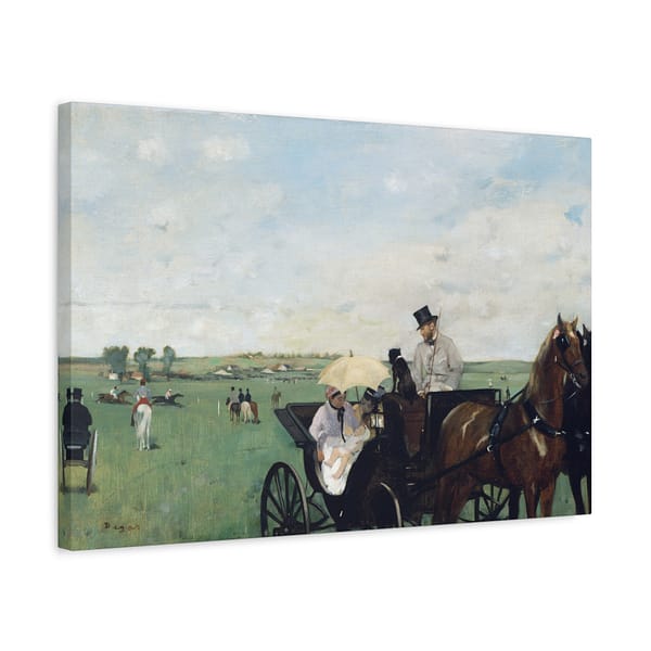 15782185752471196113_2048.jpeg At the Races in the Countryside - Edgar Degas (1869) - Impressionist Canvas Print