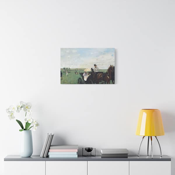 3854464724987349009_2048.jpeg At the Races in the Countryside - Edgar Degas (1869) - Impressionist Canvas Print