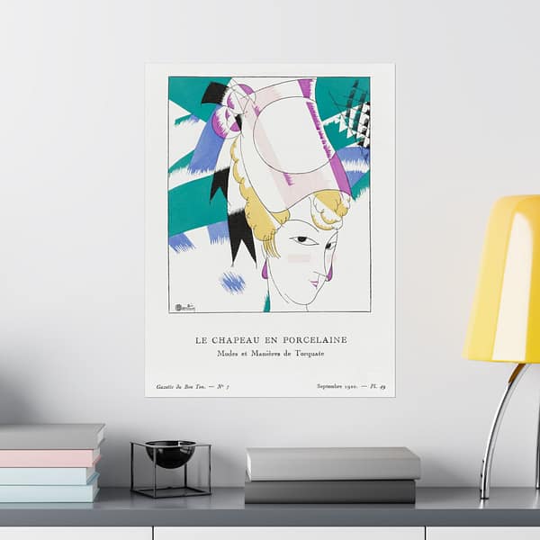 8828724642768274030_2048.jpeg The Porcelain Hat - Modes et Manières de Torquate - Charles Martin (1920) - Art Deco Poster Print