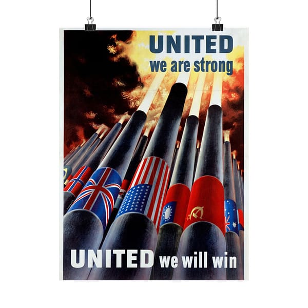 8300768567405514443_2048.jpeg United We Are Strong - United We Will Win - Henry Koerner (1943) - Patriotic WWII Poster Print