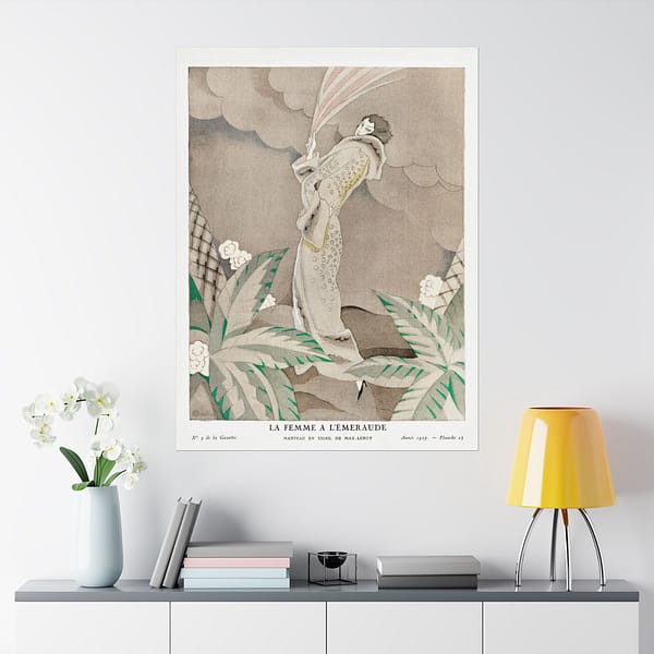 13051785320774070835_2048.jpeg La Femme a l'Émeraude, Manteau en Tigre, de Max-Leroy - Charles Martin (1923) - Art Deco Poster Print