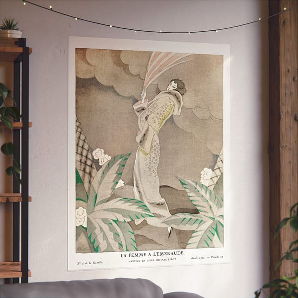 13213629949141502854_2048.jpeg La Femme a l'Émeraude, Manteau en Tigre, de Max-Leroy - Charles Martin (1923) - Art Deco Poster Print