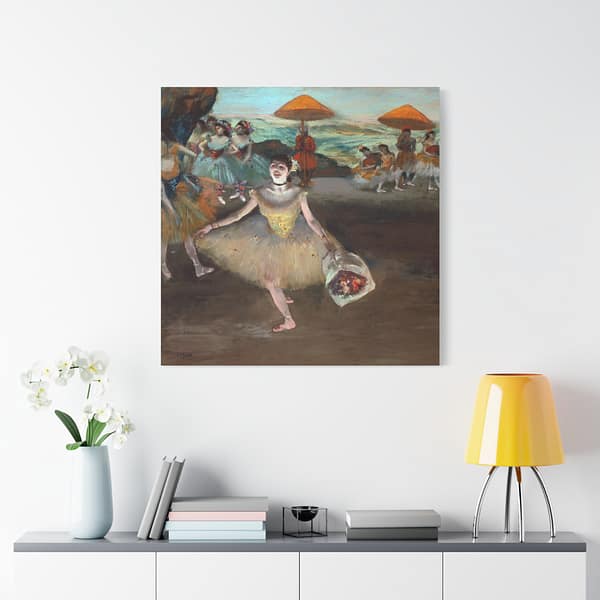 16240522378759862961_2048.jpeg Dancer with Bouquet, Bowing on Stage - Edgar Degas (1878) - Impressionist Canvas Print