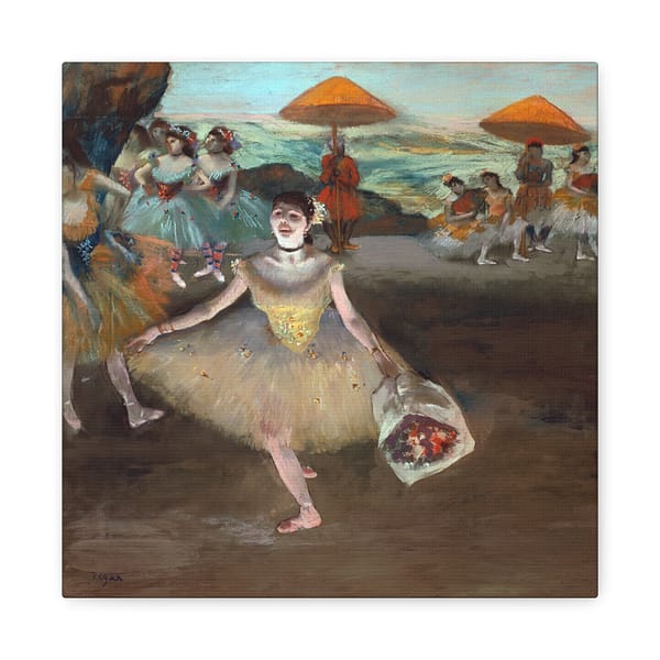 6892950198206115775_2048.jpeg Dancer with Bouquet, Bowing on Stage - Edgar Degas (1878) - Impressionist Canvas Print