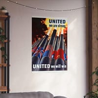 8332688638855024023_2048.jpeg United We Are Strong - United We Will Win - Henry Koerner (1943) - Patriotic WWII Poster Print