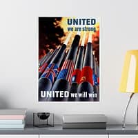 12319785490904905318_2048.jpeg United We Are Strong - United We Will Win - Henry Koerner (1943) - Patriotic WWII Poster Print