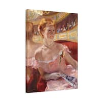 16143906945247915943_2048.jpeg Woman with a Pearl Necklace in a Loge - Mary Cassatt (1879) - Impressionist Canvas Print