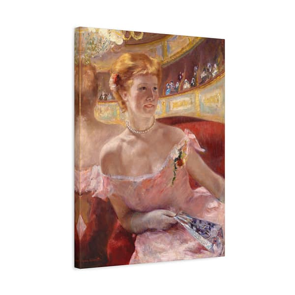 16143906945247915943_2048.jpeg Woman with a Pearl Necklace in a Loge - Mary Cassatt (1879) - Impressionist Canvas Print