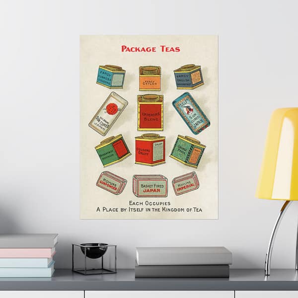 432397528979362618_2048.jpeg Package Teas - Each occupies a place by itself in the kingdom of tea - Chase & Sanborn (c. 1870–1900) - Vintage Art Poster Print
