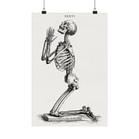 14700546613182590453_2048-1.jpeg Human Skeleton Kneeling in Prayer - William Cheselden (1733) - Vintage Art Poster Print