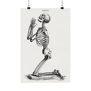 14700546613182590453_2048-1.jpeg Human Skeleton Kneeling in Prayer - William Cheselden (1733) - Vintage Art Poster Print