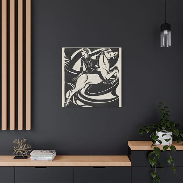 16014124669786146637_2048.jpeg Man on Horseback - Richard Roland Holst (c. 1900) - Art Nouveau Canvas Print